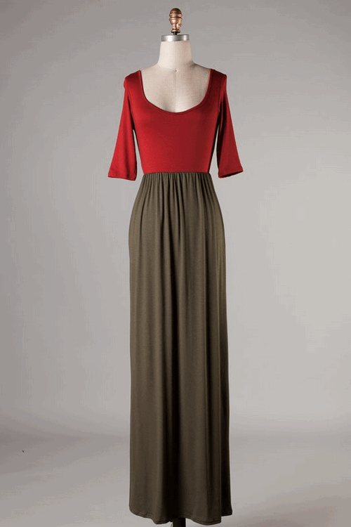 Color Block Maxi Dress